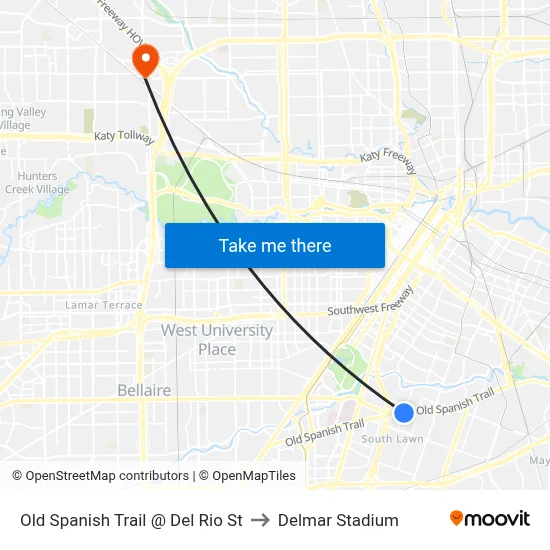 Old Spanish Trail @ Del Rio St to Delmar Stadium map