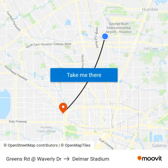 Greens Rd @ Waverly Dr to Delmar Stadium map