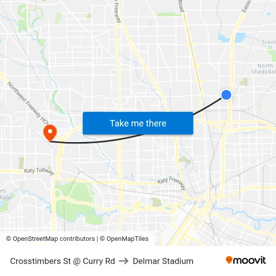 Crosstimbers St @ Curry Rd to Delmar Stadium map