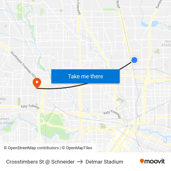 Crosstimbers St @ Schneider to Delmar Stadium map