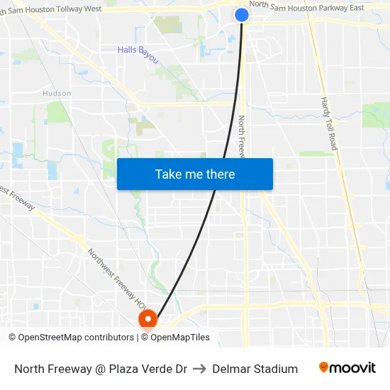 North Freeway   @ Plaza Verde Dr to Delmar Stadium map