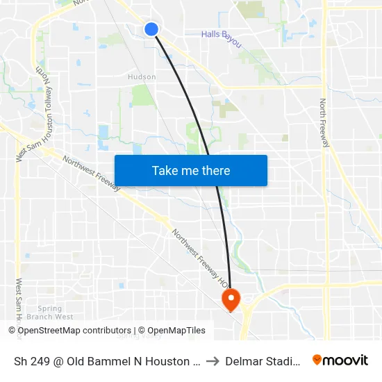 Sh 249 @ Old Bammel N Houston Rd to Delmar Stadium map