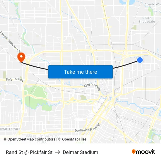 Rand St @ Pickfair St to Delmar Stadium map