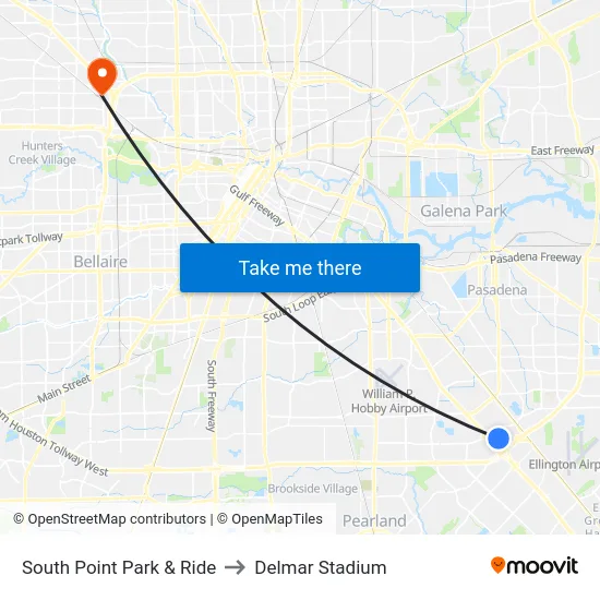 South Point Park & Ride to Delmar Stadium map