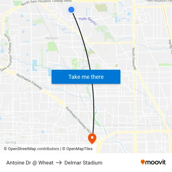 Antoine Dr @ Wheat to Delmar Stadium map
