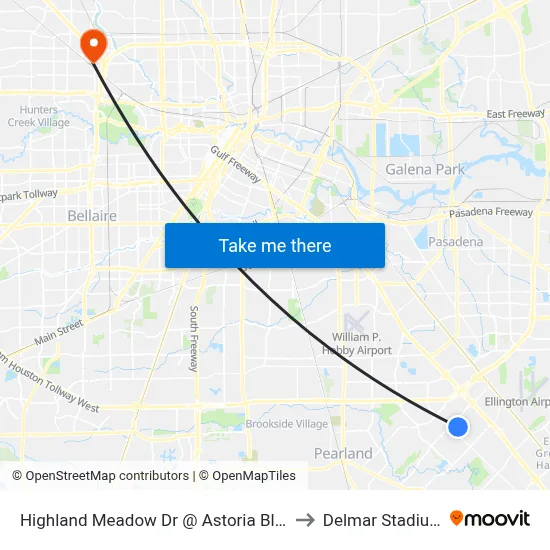 Highland Meadow Dr @ Astoria Blvd to Delmar Stadium map