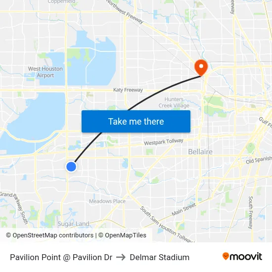 Pavilion Point @ Pavilion Dr to Delmar Stadium map
