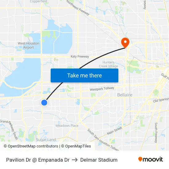 Pavilion Dr @ Empanada  Dr to Delmar Stadium map