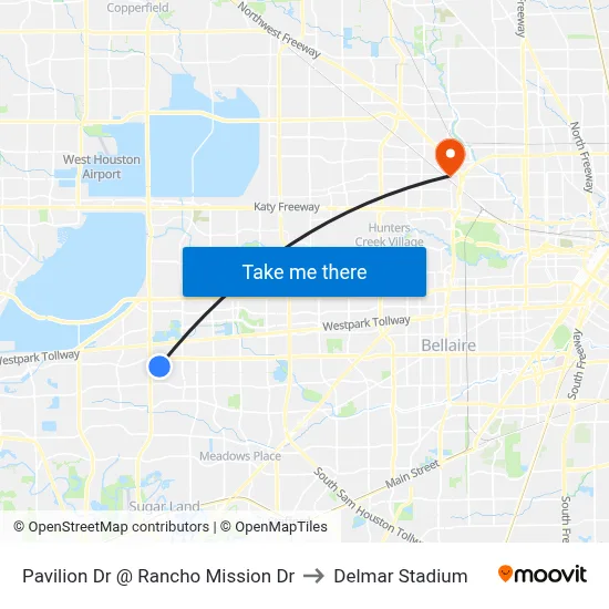 Pavilion Dr @ Rancho Mission Dr to Delmar Stadium map