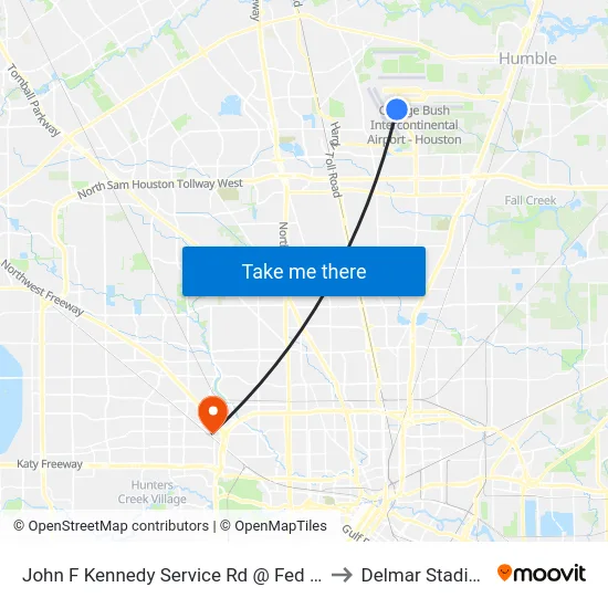 John F Kennedy Service Rd @ Fed Ex* to Delmar Stadium map