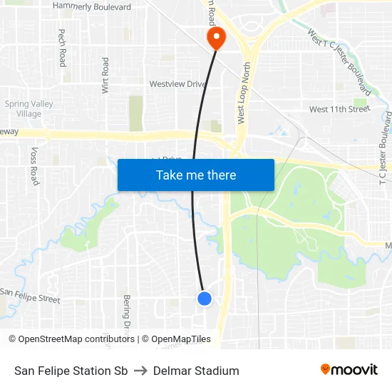 San Felipe Station Sb to Delmar Stadium map