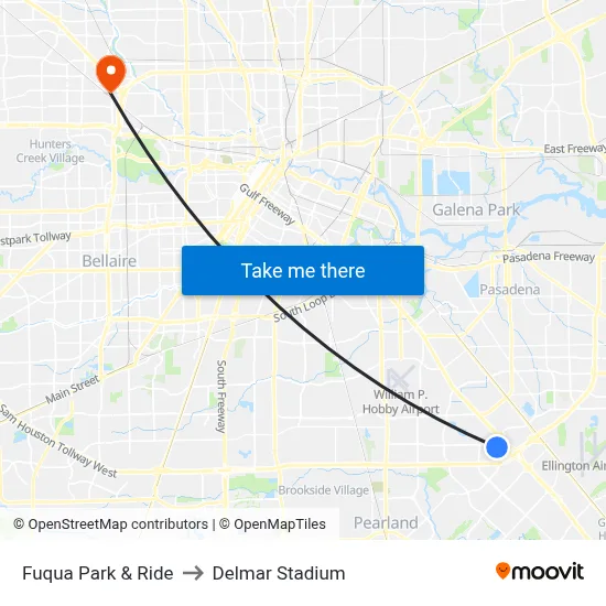 Fuqua Park & Ride to Delmar Stadium map