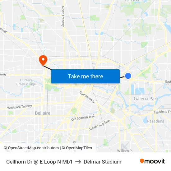 Gellhorn Dr @ E Loop N Mb1 to Delmar Stadium map