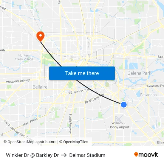 Winkler Dr @ Barkley Dr to Delmar Stadium map