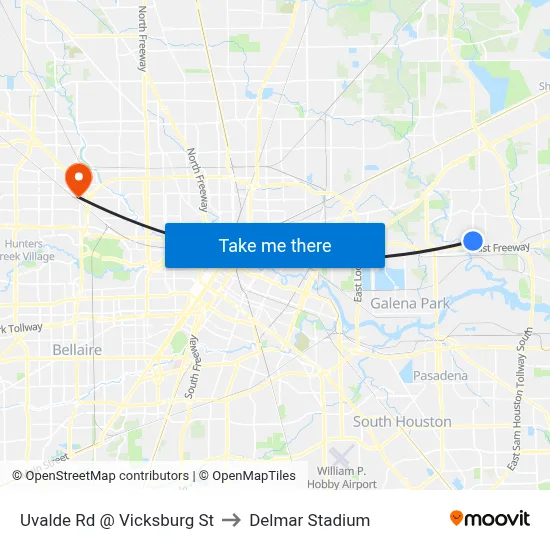 Uvalde Rd @ Vicksburg St to Delmar Stadium map