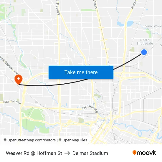 Weaver Rd @ Hoffman St to Delmar Stadium map