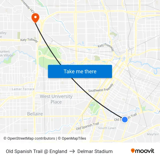 Old Spanish Trail @ England St to Delmar Stadium map