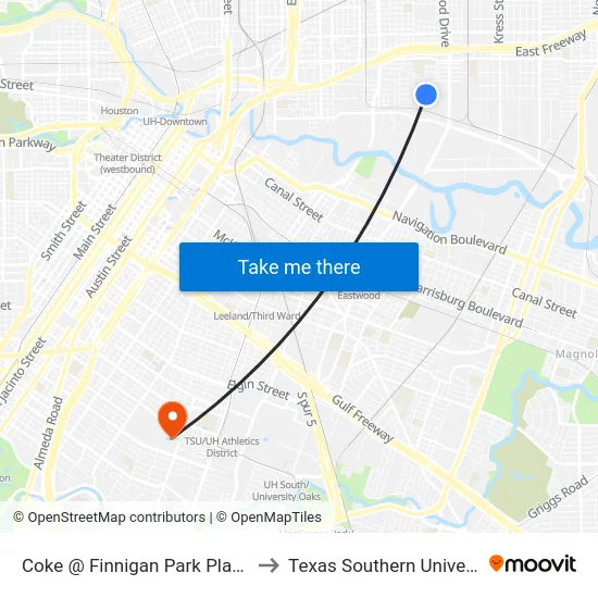 Coke   @ Finnigan Park Place Ct to Texas Southern University map