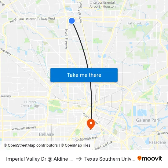 Imperial Valley Dr @ Aldine Bender to Texas Southern University map