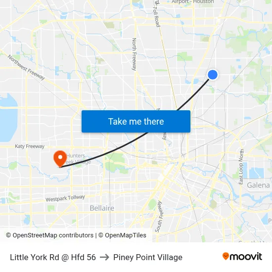 Little York Rd @ Hfd 56 to Piney Point Village map