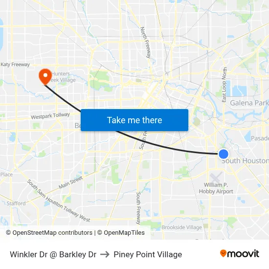 Winkler Dr @ Barkley Dr to Piney Point Village map