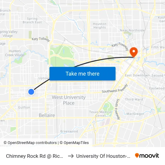 Chimney Rock Rd @ Richmond Ave to University Of Houston-Downtown map