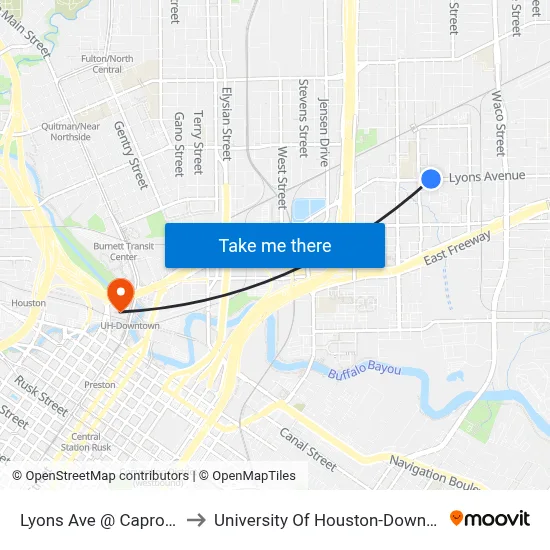 Lyons Ave @ Capron St to University Of Houston-Downtown map