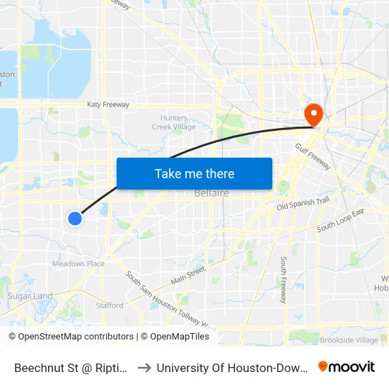 Beechnut St @ Riptide Dr to University Of Houston-Downtown map