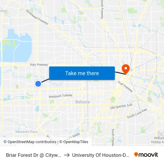 Briar Forest Dr @ Citywest Blvd to University Of Houston-Downtown map