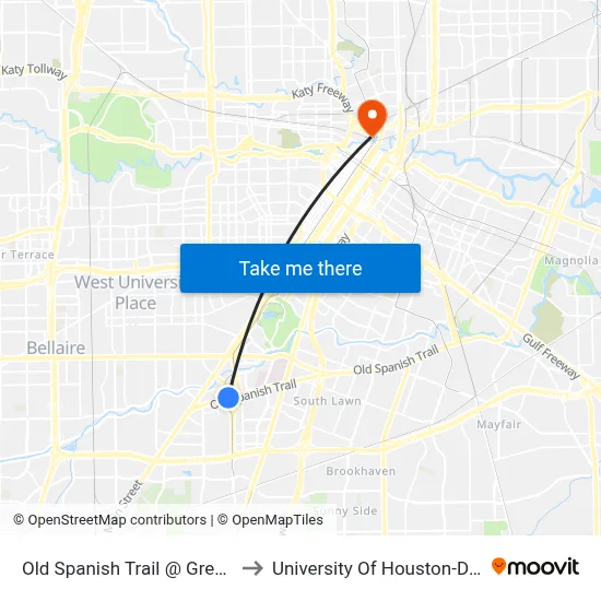 Old Spanish Trail @ Greenbriar Dr to University Of Houston-Downtown map