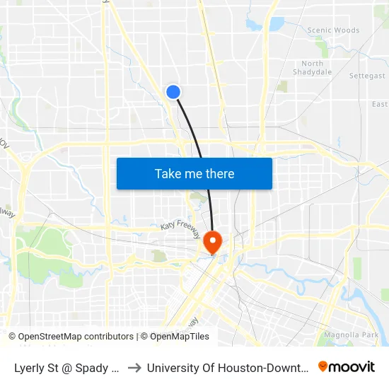 Lyerly St @ Spady MB to University Of Houston-Downtown map