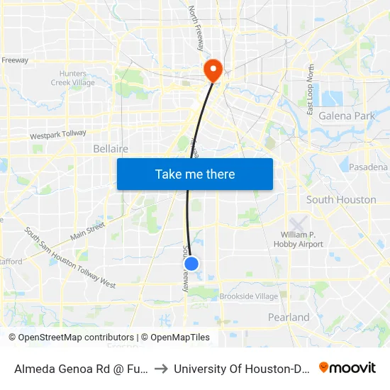 Almeda Genoa Rd @ Furman Rd to University Of Houston-Downtown map