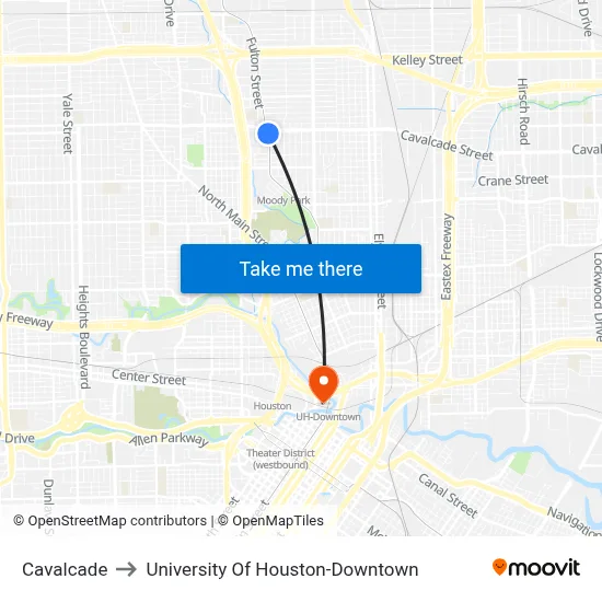 Cavalcade to University Of Houston-Downtown map