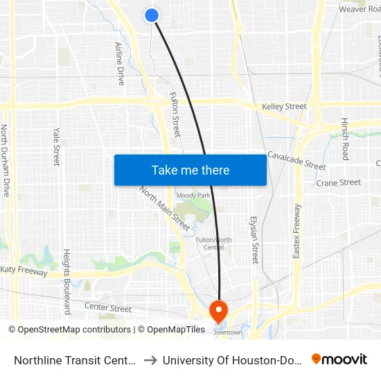 Northline Transit Center/Hcc to University Of Houston-Downtown map