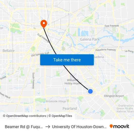 Beamer Rd @ Fuqua St to University Of Houston-Downtown map