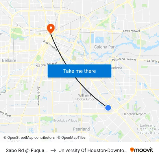 Sabo Rd @ Fuqua St to University Of Houston-Downtown map