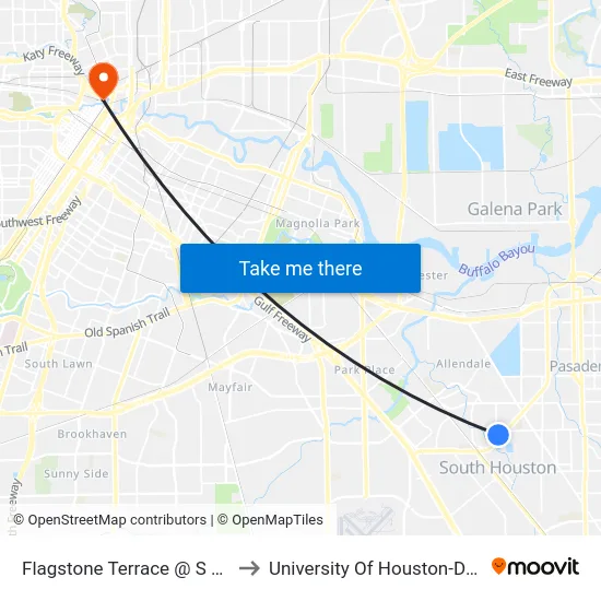 Flagstone Terrace @ S Richey St to University Of Houston-Downtown map