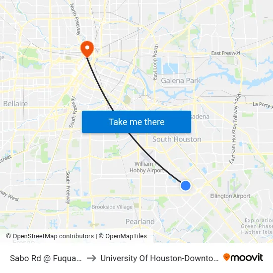 Sabo Rd @ Fuqua St to University Of Houston-Downtown map