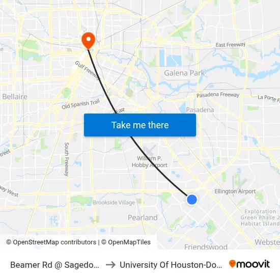 Beamer Rd @ Sagedowne Ln to University Of Houston-Downtown map