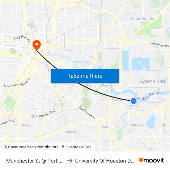 Manchester St @ Port Entrance to University Of Houston-Downtown map