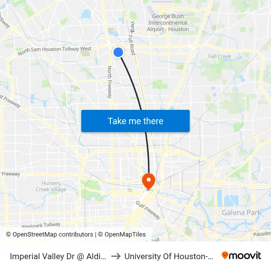 Imperial Valley Dr @ Aldine Bender to University Of Houston-Downtown map