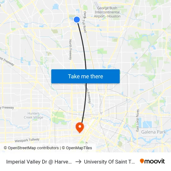 Imperial Valley Dr @ Harvest Time to University Of Saint Thomas map