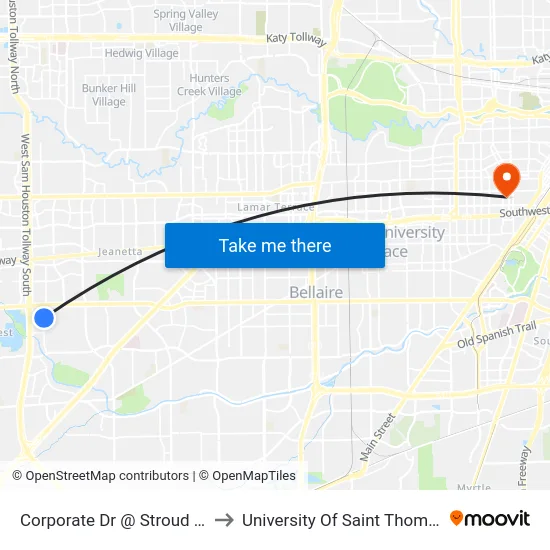 Corporate Dr @ Stroud Dr to University Of Saint Thomas map