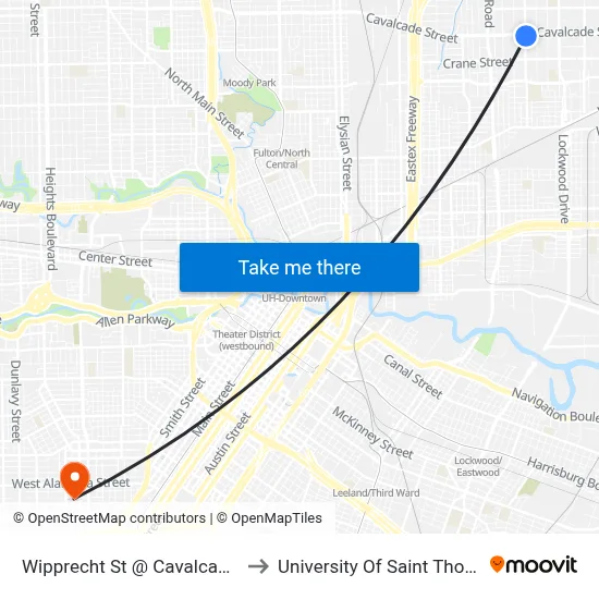 Wipprecht St @ Cavalcade St to University Of Saint Thomas map