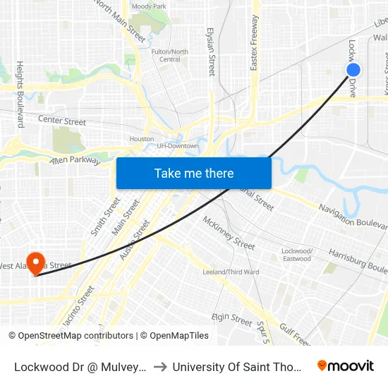 Lockwood Dr @ Mulvey St to University Of Saint Thomas map