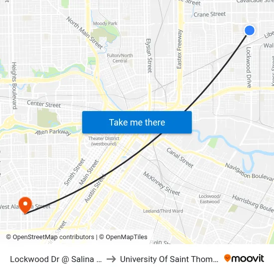Lockwood Dr @ Salina St to University Of Saint Thomas map