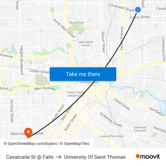 Cavalcade St @ Falls to University Of Saint Thomas map