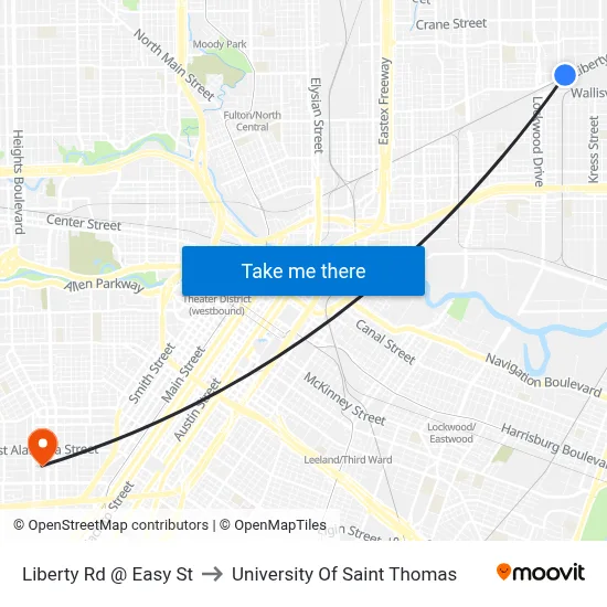 Liberty Rd @ Easy St to University Of Saint Thomas map
