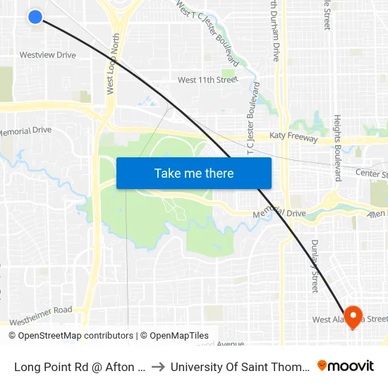 Long Point Rd @ Afton St to University Of Saint Thomas map