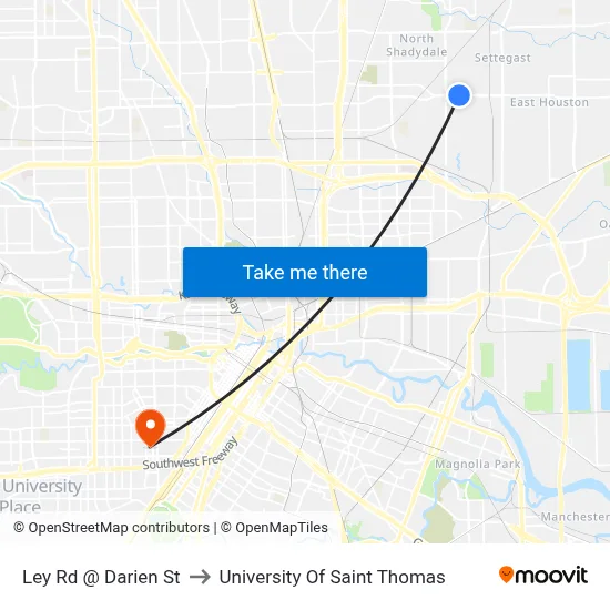 Ley Rd @ Darien St to University Of Saint Thomas map